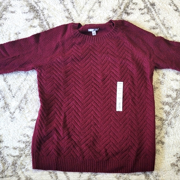 NWT Sonoma L Women's Burgundy Sweater
